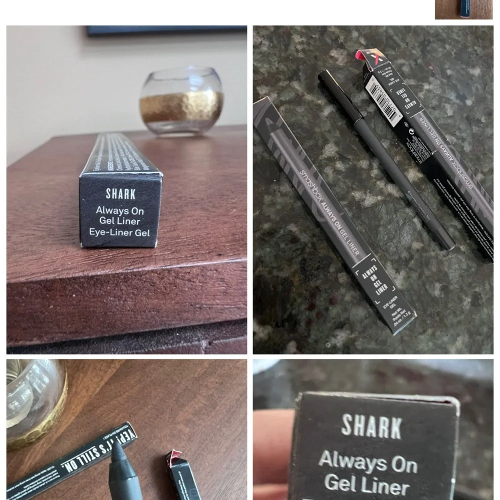NEW  2 Smashbox Always On Gel full size Liner Pencils— Shark (Black/Grey)